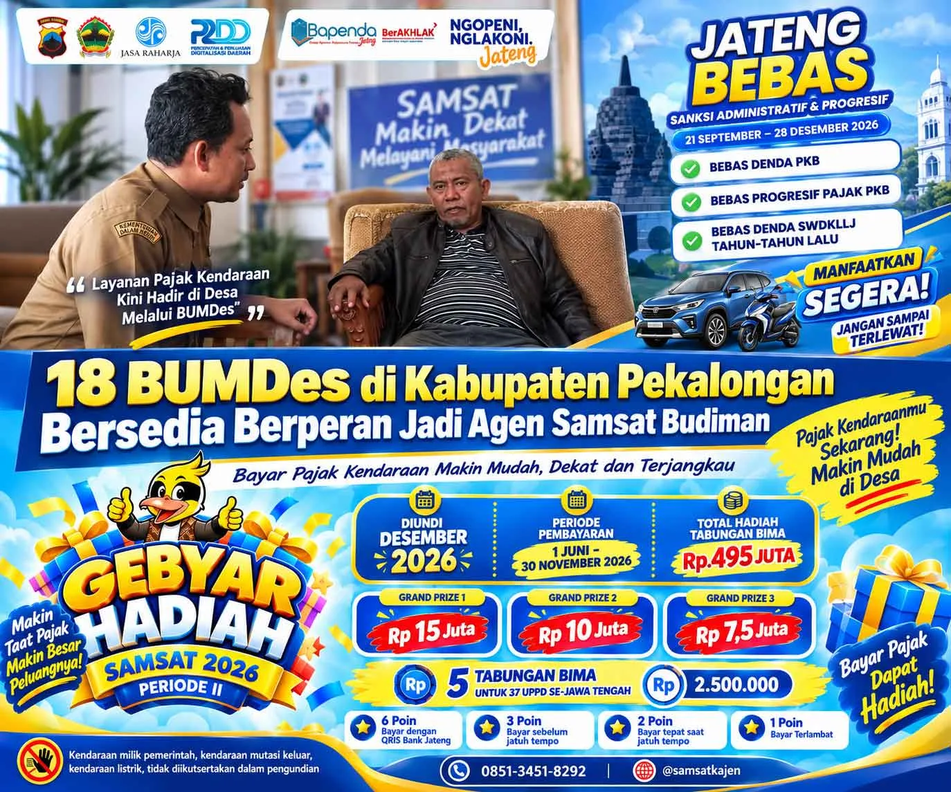 18 BUMDes Agen Samsat di Kabupaten Pekalongan, Layanan Pajak Makin Dekat