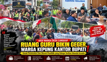 Warga Langkap Pekalongan saat menyampaikan tuntutan